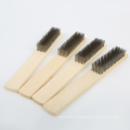 OEM 4 by 16 Rows of strong Steel bristles small wire brush wood handle scratching brush